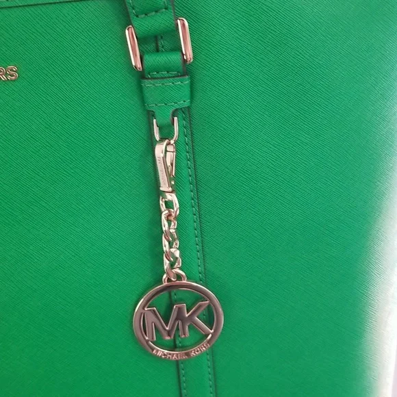 MICHAEL KORS Large MF TZ Tote Leather Palm GREEN - Picture 2 of 12